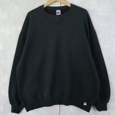 画像1: 90's RUSSELL ATHLETIC USA製 前V 無地スウェット BLACK XXL (1)