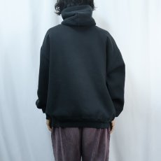 画像3: 90's RUSSELL ATHLETIC USA製 前V 無地スウェットフーディー BLACK XXL (3)