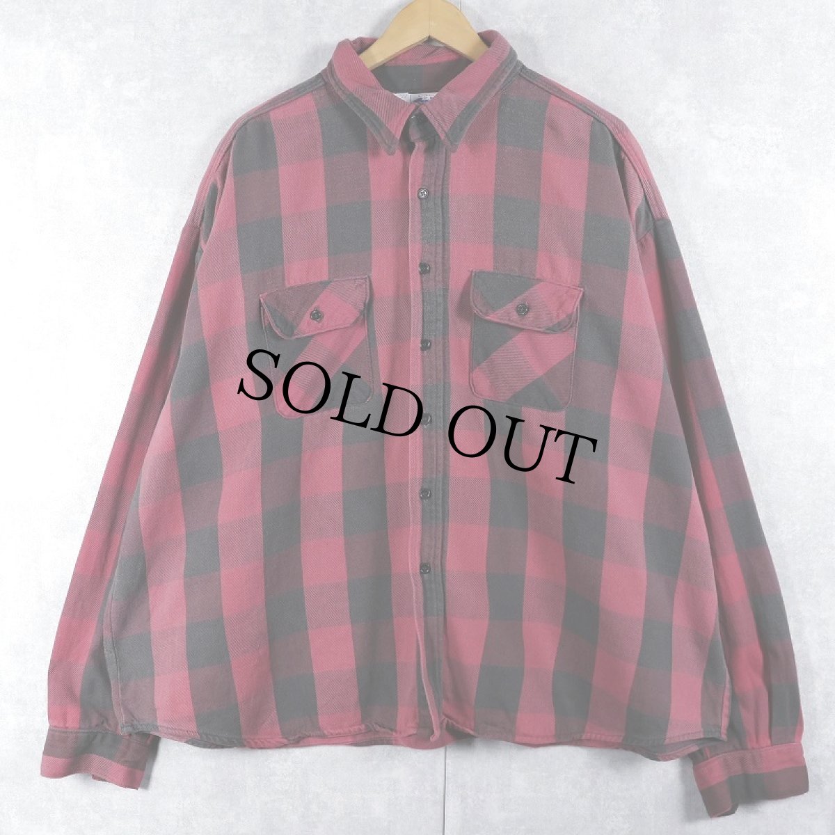 画像1: 80's DAKOTA by FIVE BROTHER USA製 バッファローチェック柄 ヘビーネルシャツ (1)