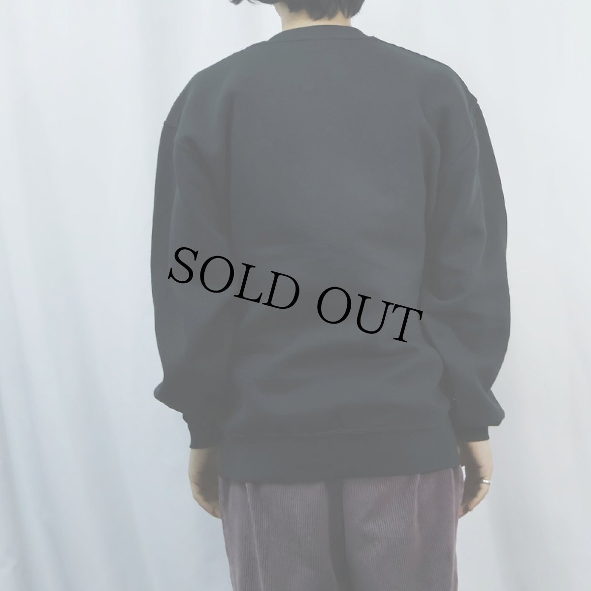 画像3: 90's RUSSELL ATHLETIC USA製 前V 無地スウェット BLACK L (3)