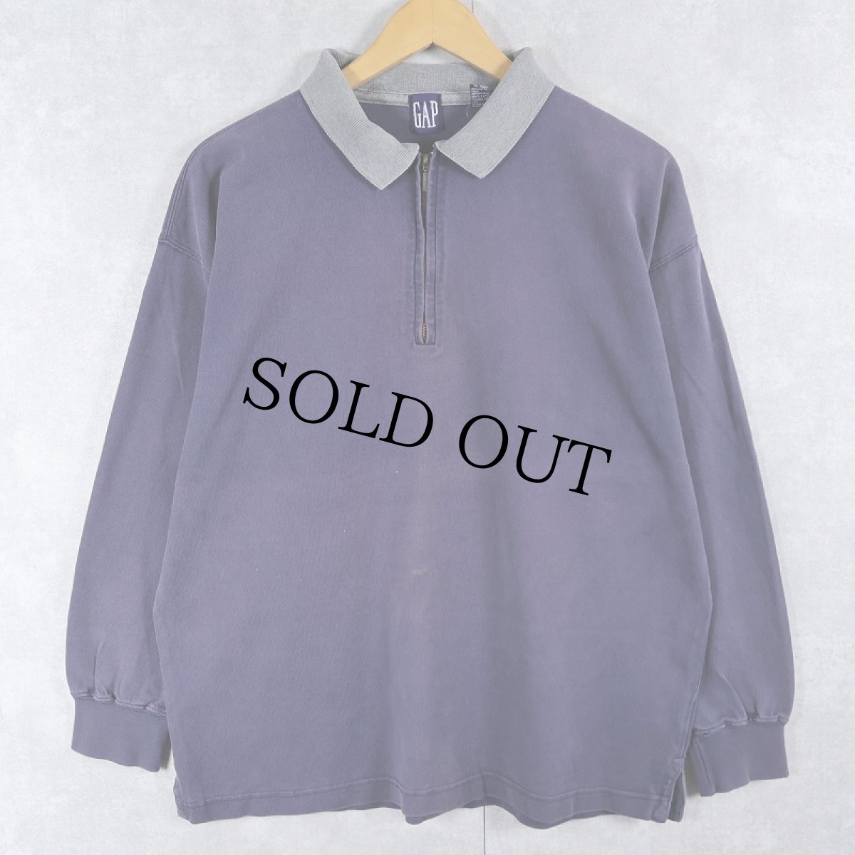 画像1: 90's GAP ハーフジップ プルオーバーシャツ NAVY S (1)