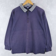 画像1: 90's GAP ハーフジップ プルオーバーシャツ NAVY S (1)