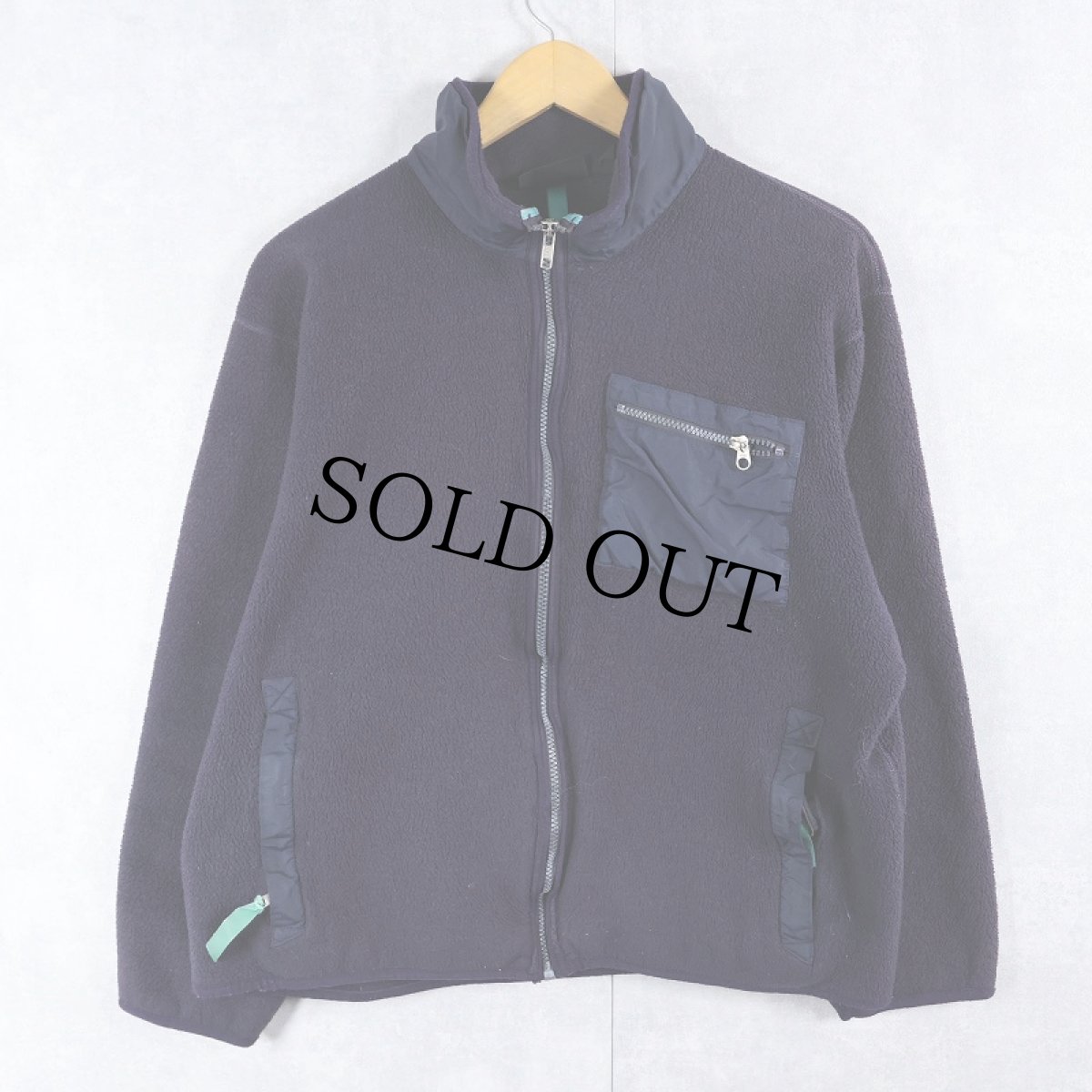 画像1: 90's Patagonia USA製 フリースジップジャケット NAVY L (1)