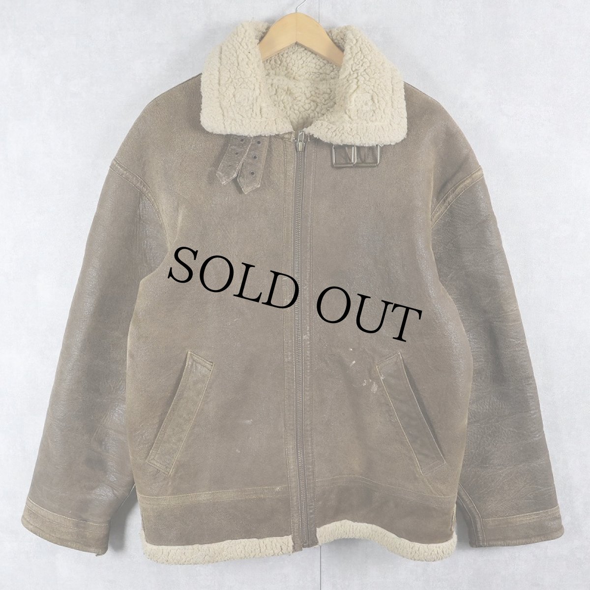 画像1: B-3 TYPE ムートンフライトジャケット  (1)