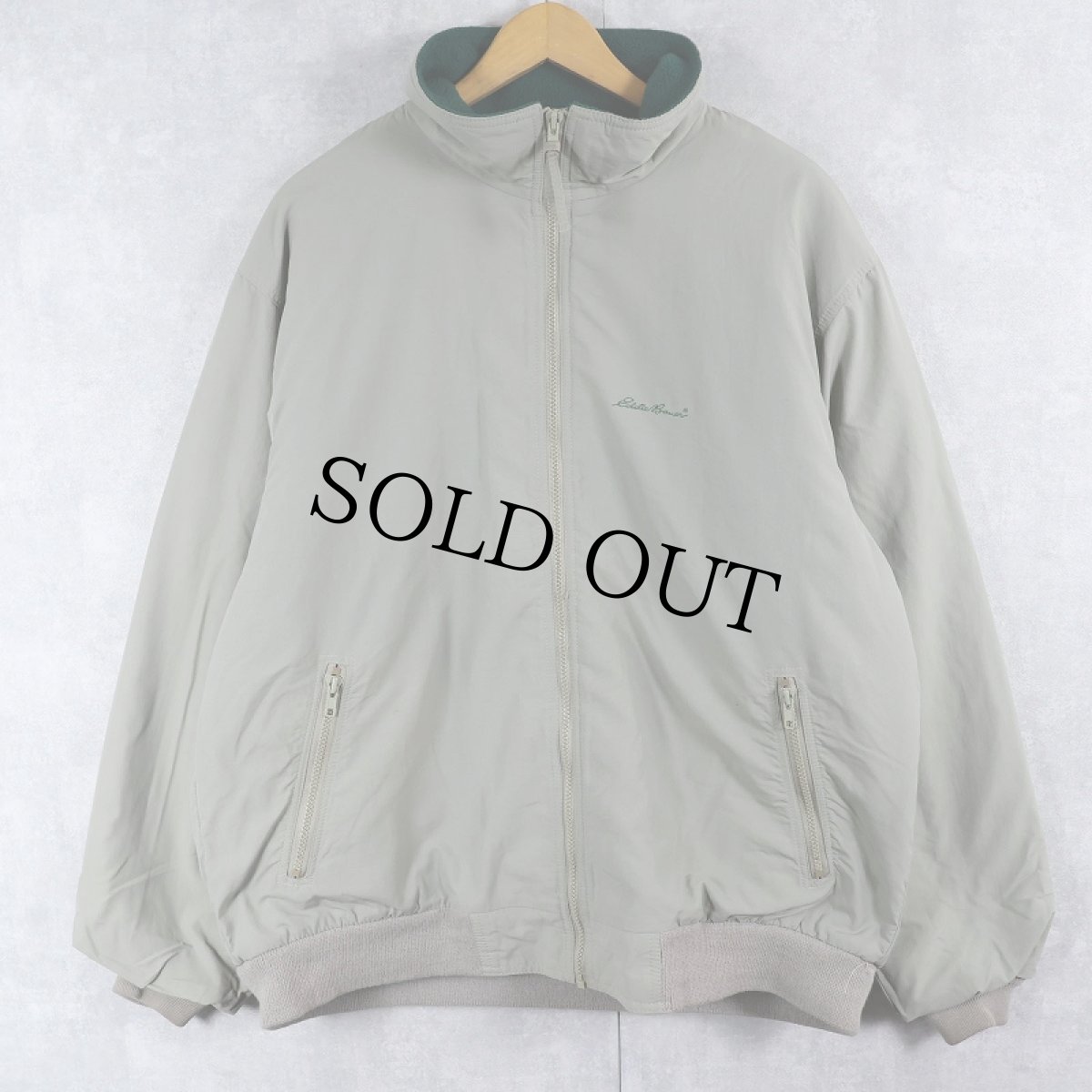 画像1: 80〜90's Eddie Bauer USA製 裏フリース ナイロンジップジャケット L (1)