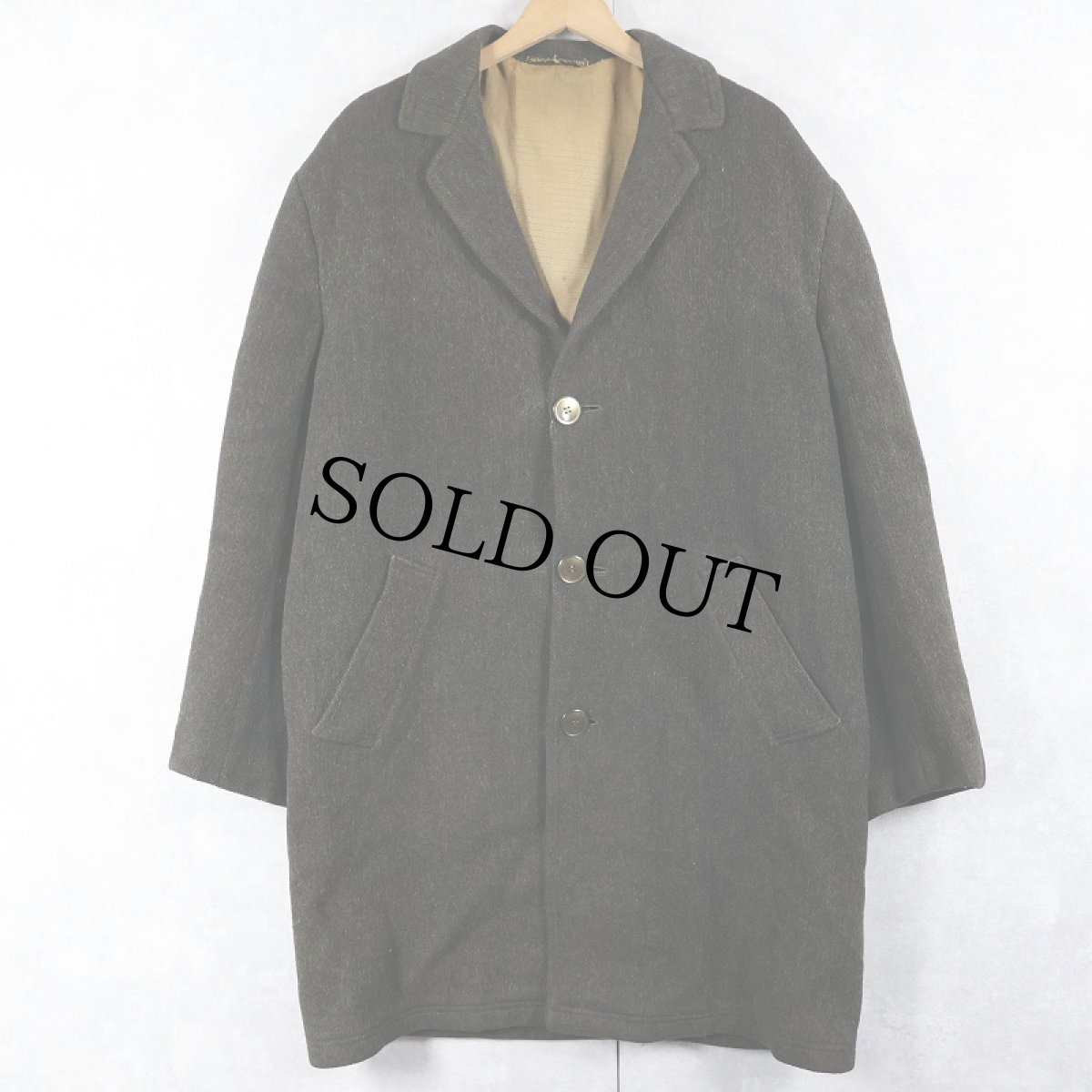 画像1: 〜70's Golden Look Tuscan ENGLAND製 ウールコート (1)