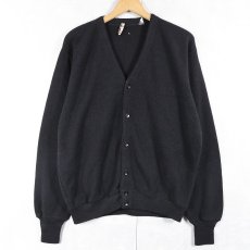 画像1: 60〜70's TOWNCRAFT Penneys ウールニットカーディガン BLACK L (1)