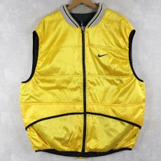画像1: 90〜2000's NIKE ロゴ刺繍 ナイロンシャイニーベスト XL (1)