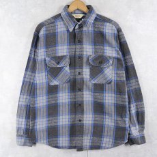 画像1: 80's Trails End チェック柄 ヘビーネルシャツ L (1)