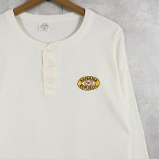 画像1: 80's BANANA REPUBLIC USA製 猫目ボタン ヘンリーネックアンダーシャツ L (1)