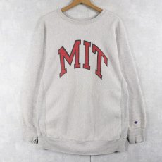 画像1: 80's Champion トリコタグ REVERSE WEAVE USA製 "MIT" 染み込みプリントスウェット XXL (1)