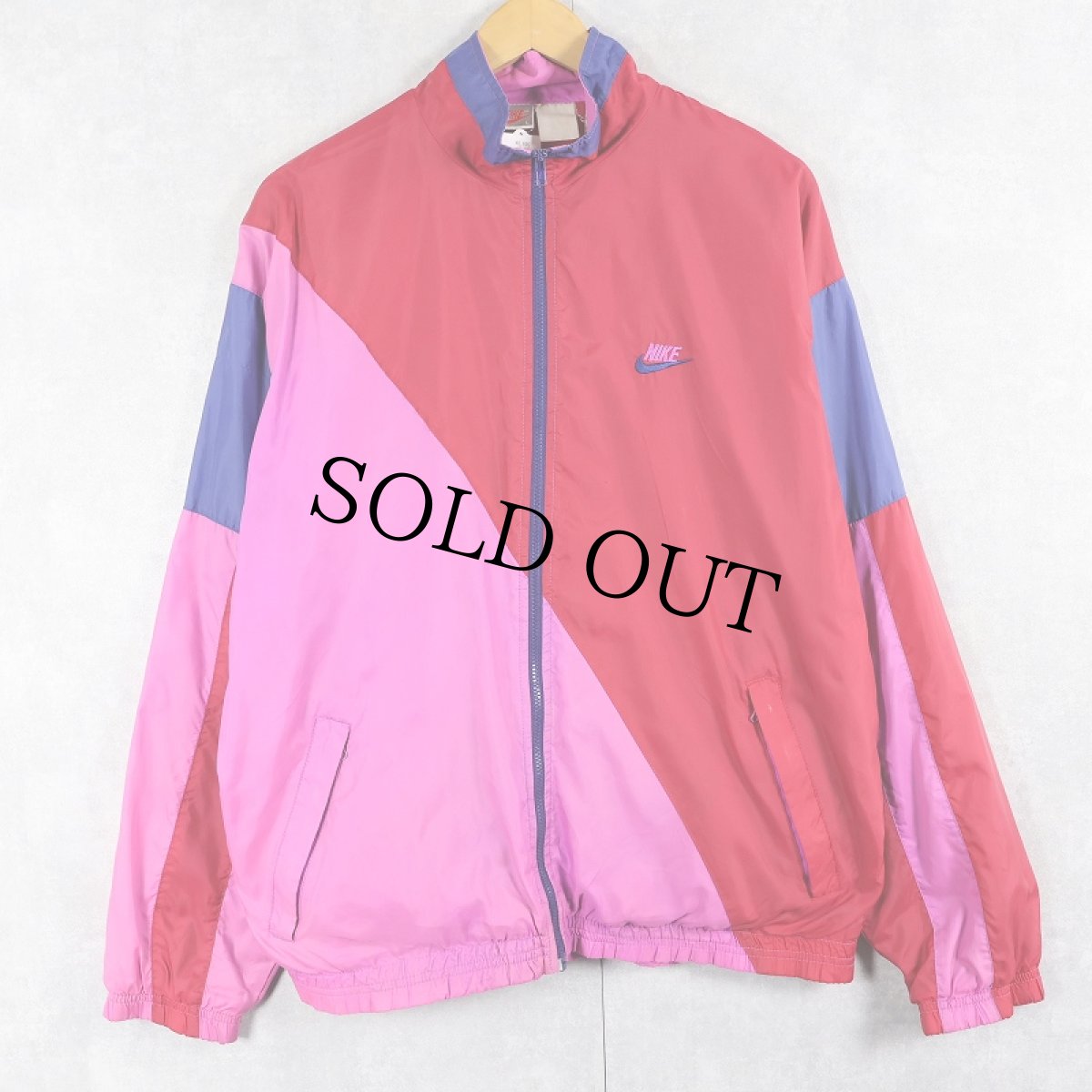 画像1: 90's NIKE 銀タグ 切り替えデザイン ナイロンジャケット L (1)