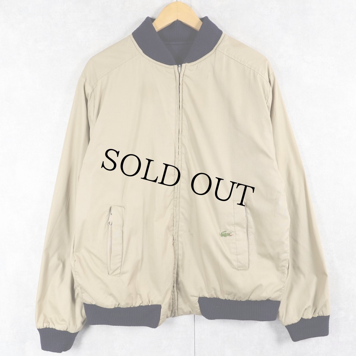 画像1: 70〜80's LACOSTE リバーシブルニットブルゾン M (1)