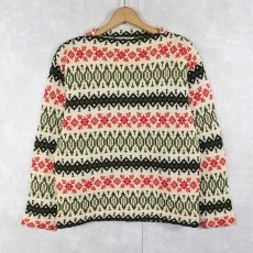 画像1: 60's Sears Sportswear フェアアイル柄 ウールニットセーター M (1)
