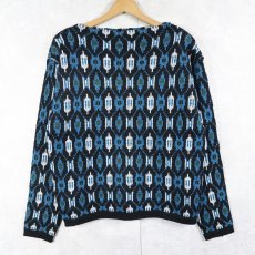 画像1: 60's〜 NOVA ノルディック柄 ジャガードニットセーター M (1)