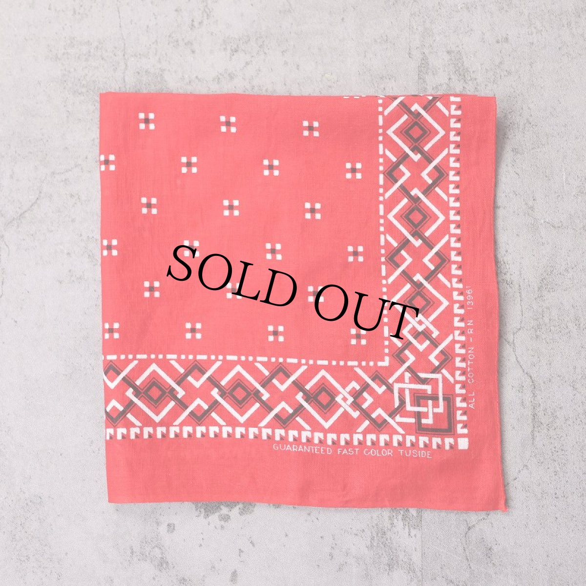 画像1: 60's GUARANTEED FAST COLOR 総柄 バンダナ (1)