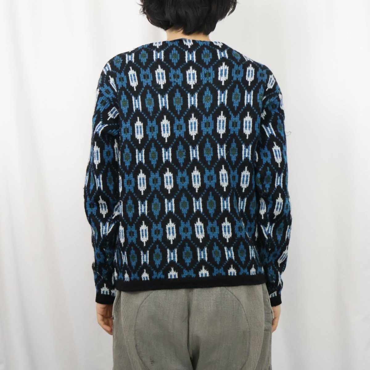 画像3: 60's〜 NOVA ノルディック柄 ジャガードニットセーター M (3)