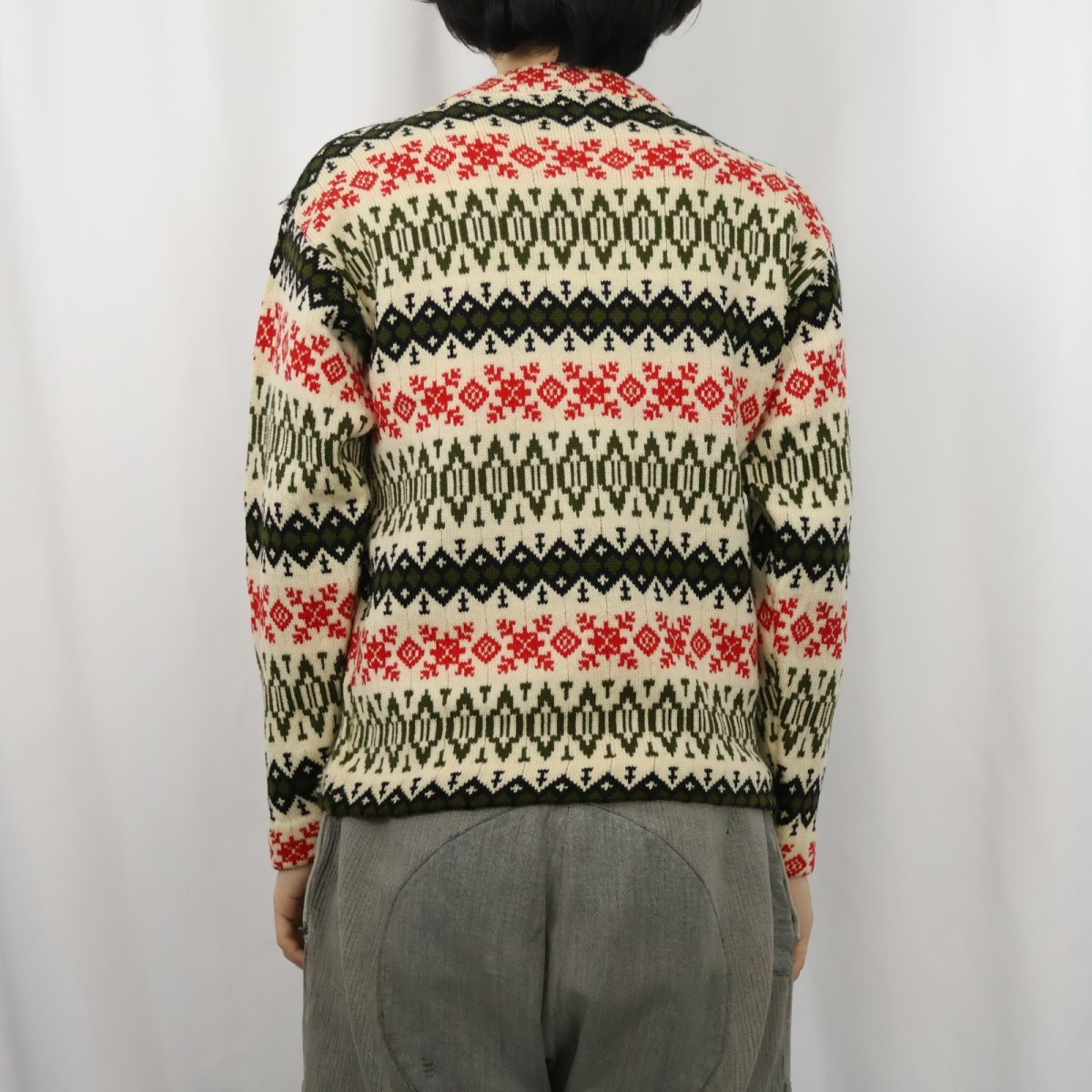 画像3: 60's Sears Sportswear フェアアイル柄 ウールニットセーター M (3)