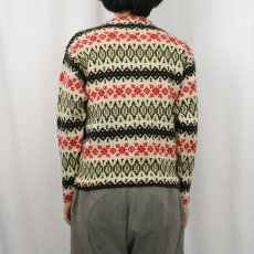画像3: 60's Sears Sportswear フェアアイル柄 ウールニットセーター M (3)