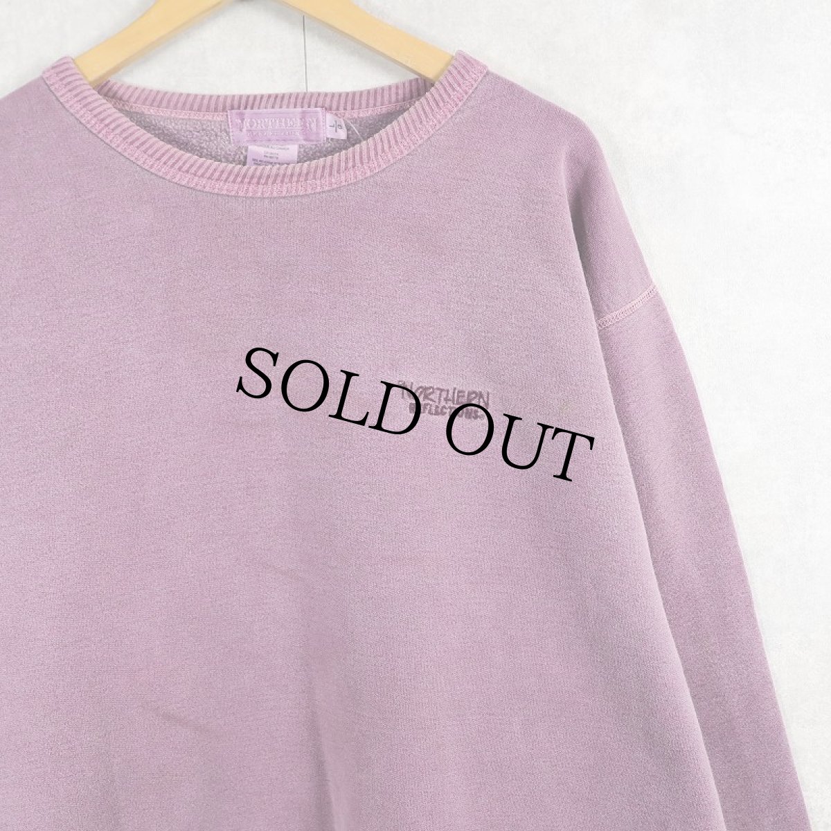画像1: 90's〜 NORTHERN ELEMENTS ロゴ刺繍 フェードスウェット L (1)