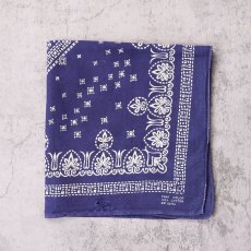 画像1: 60's FAST COLOR 総柄 バンダナ NAVY (1)