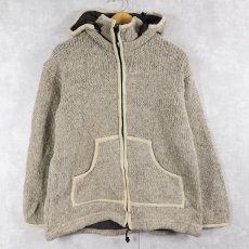 画像1: NEPAL製 ウールニットジップパーカー M (1)