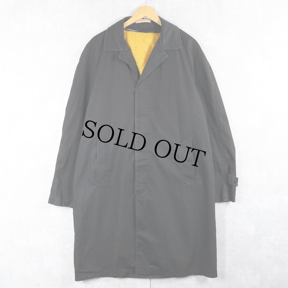 画像1: 60's〜 ZELAN ボアライナー ステンカラーコート BLACK (1)