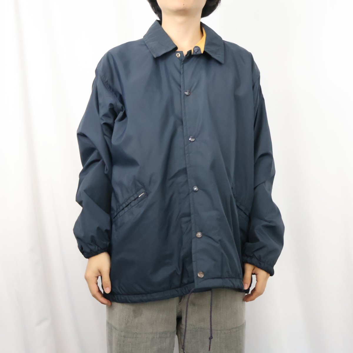 画像2: 80〜90's L.L.Bean ナイロンコーチジャケット NAVY L (2)