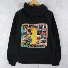 画像1: 2000's THE BEATLES ロックバンド プリントジップパーカー BLACK M (1)
