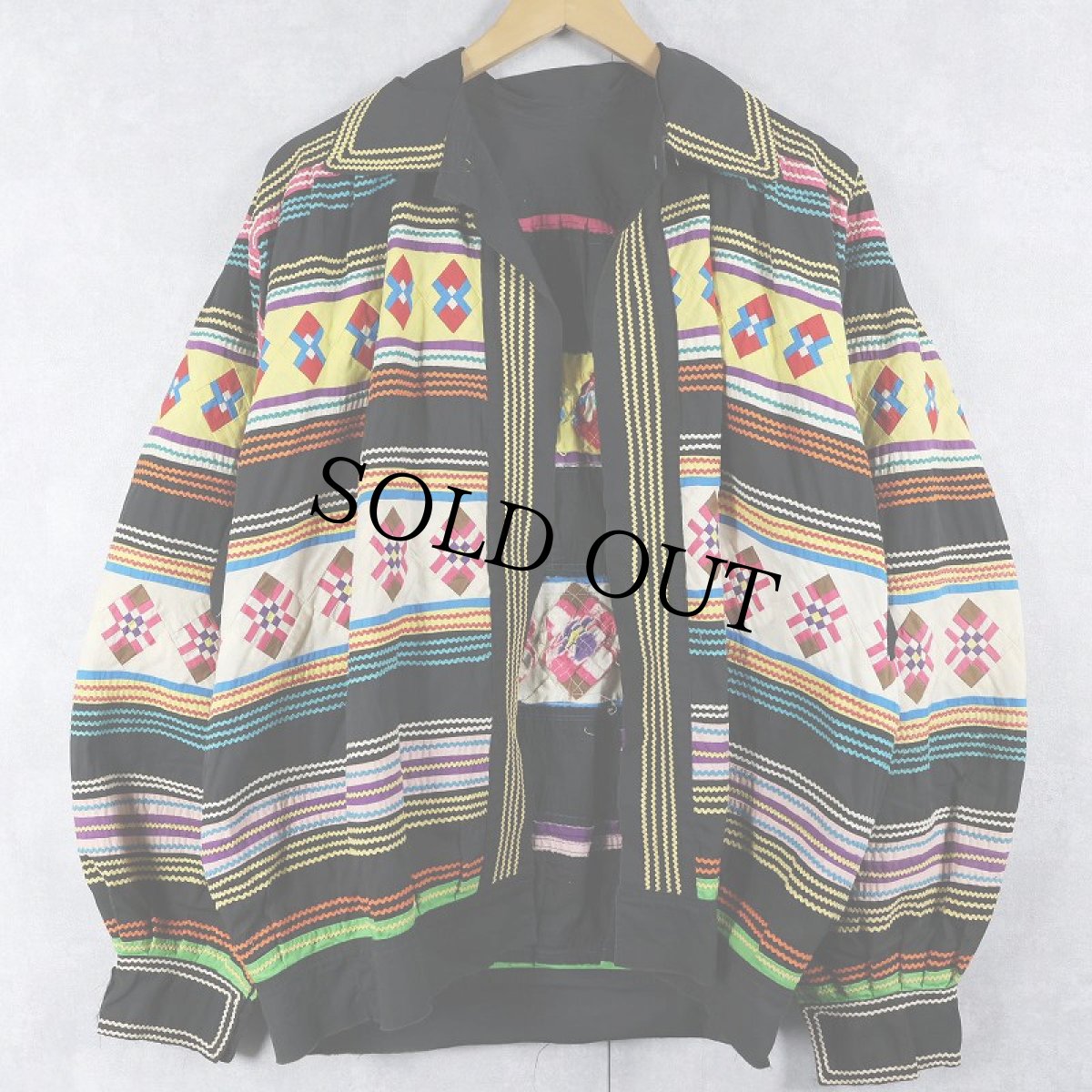 画像1: 60〜70's SEMINOLE パッチワークジャケット BLACK (1)