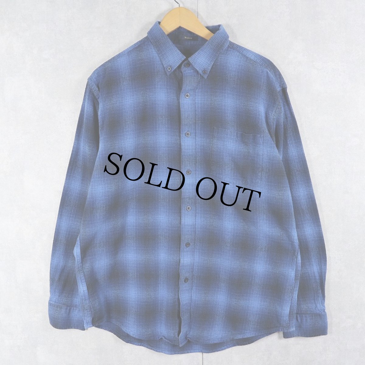 画像1: PENDLETON "MASON" オンブレーチェック柄 コットンボタンダウンシャツ L (1)