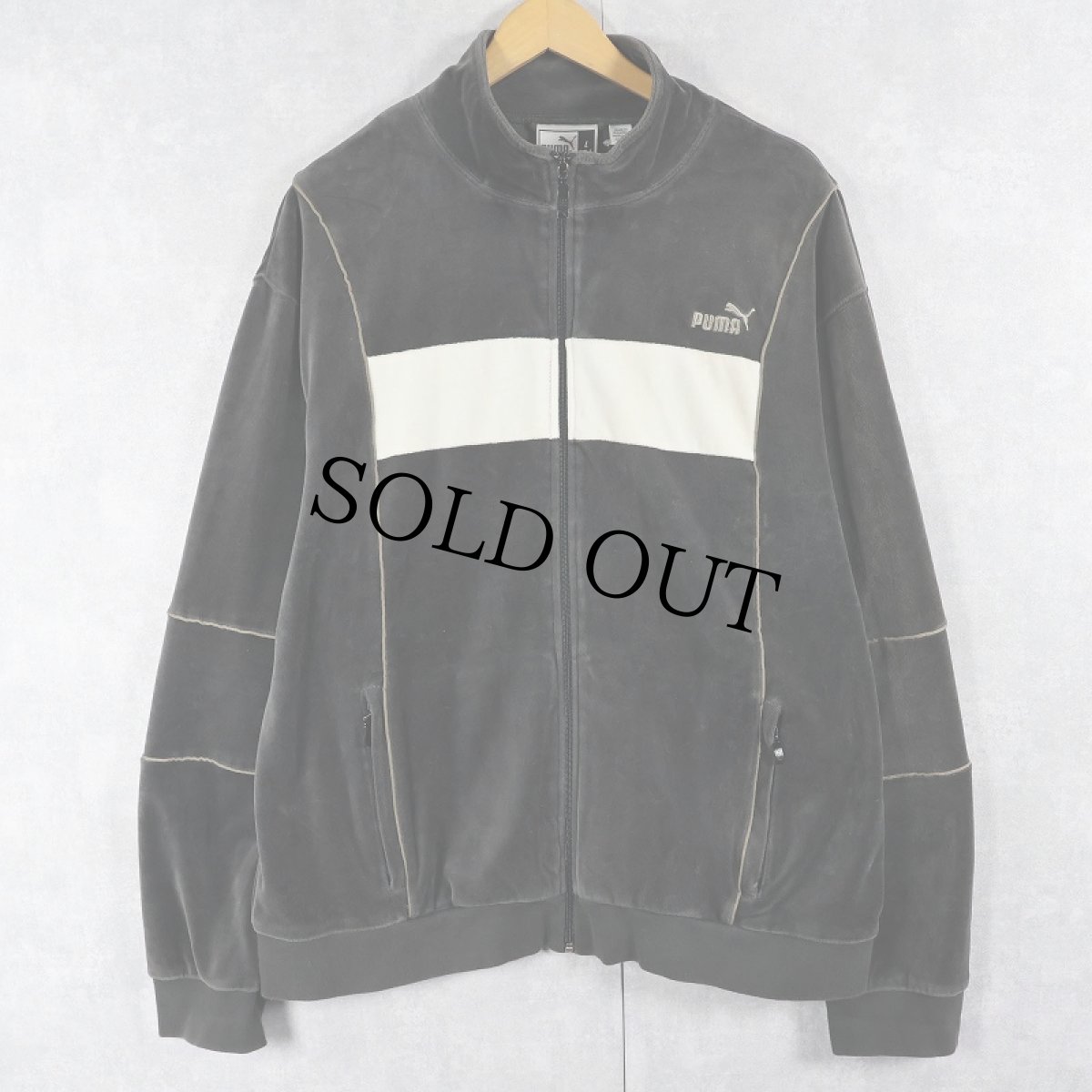 画像1: 90〜2000's PUMA ロゴ刺繍 ベロアトラックジャケット L (1)