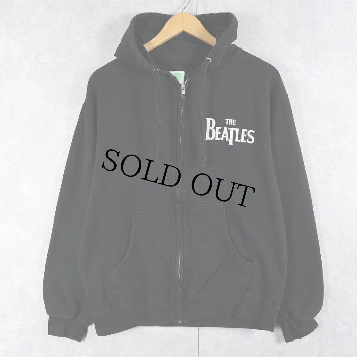 画像2: 2000's THE BEATLES ロックバンド プリントジップパーカー BLACK M (2)