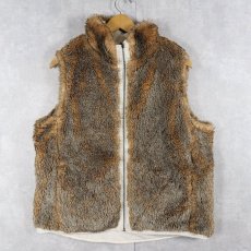 画像1: Jessica フェイクファー リバーシブルベスト L (1)