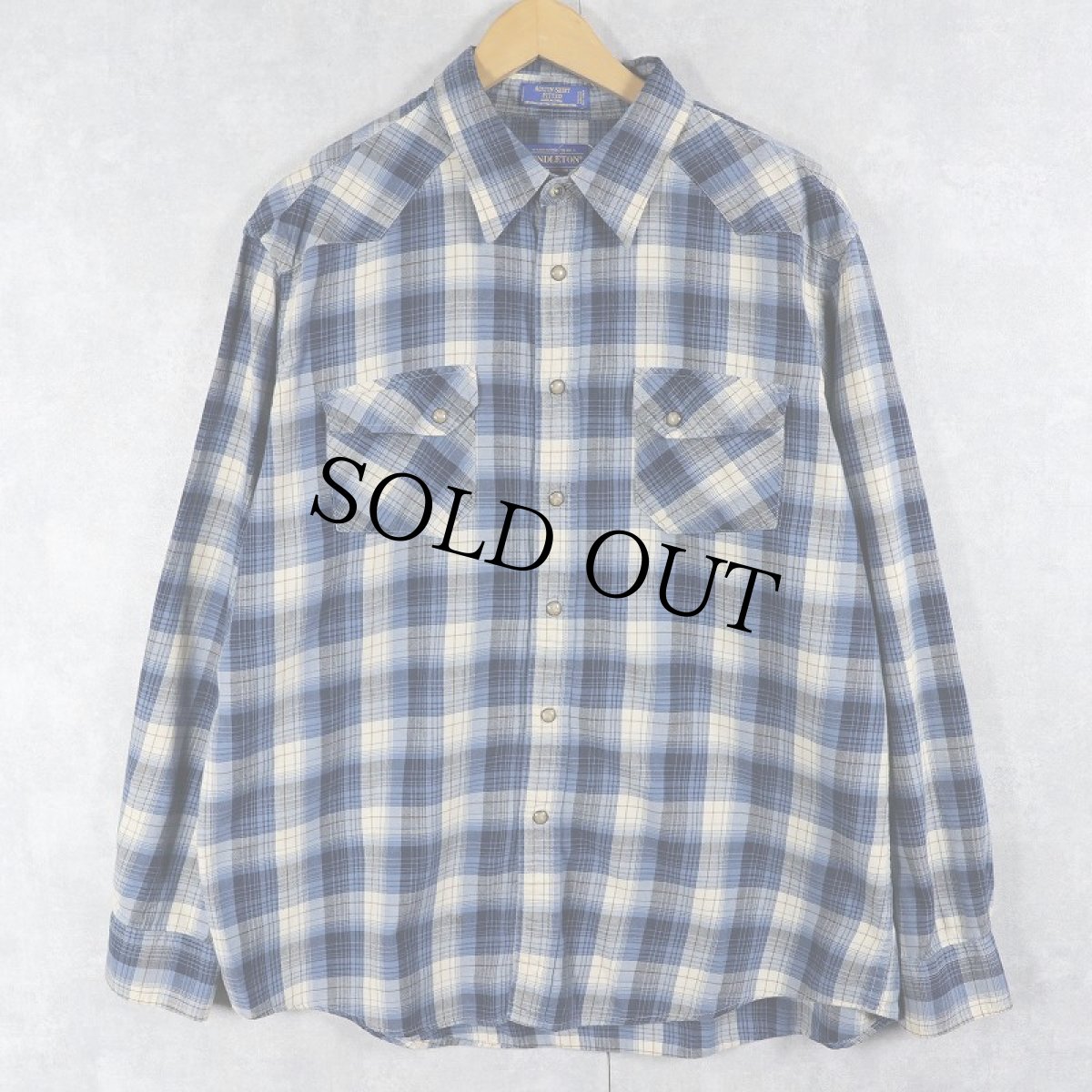 画像1: PENDLETON "AUSTIN SHIRT" チェック柄 ピマコットン×ウール ウエスタンシャツ XL (1)