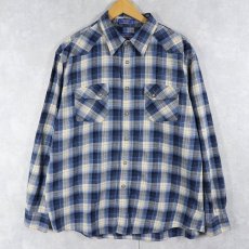 画像1: PENDLETON "AUSTIN SHIRT" チェック柄 ピマコットン×ウール ウエスタンシャツ XL (1)