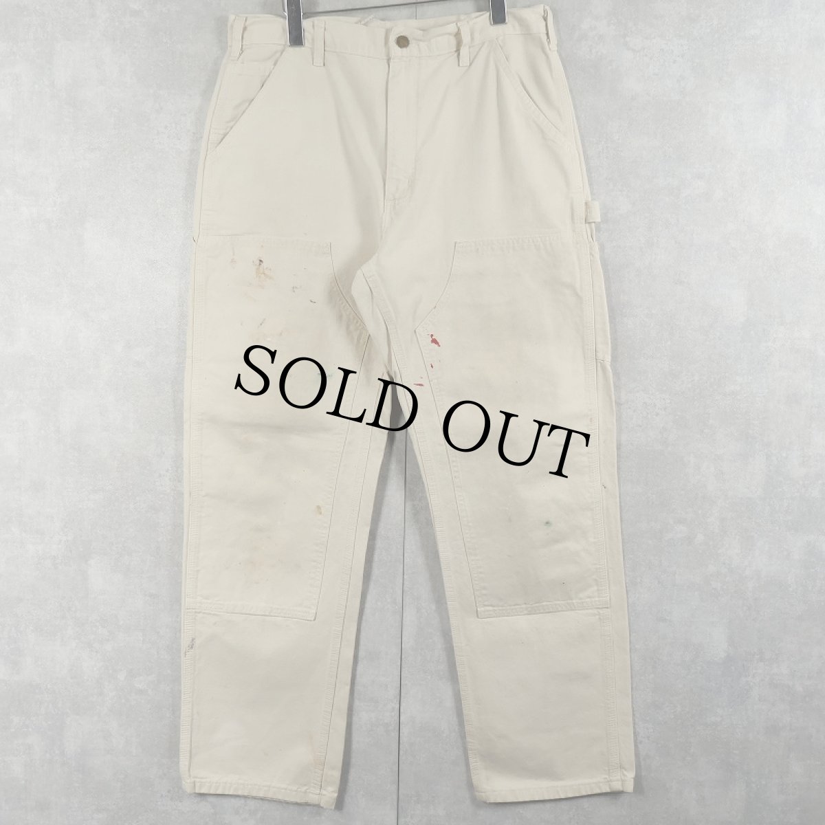 画像1: Carhartt ペンキペイント ダブルニー コットンペインターパンツ W33 (1)