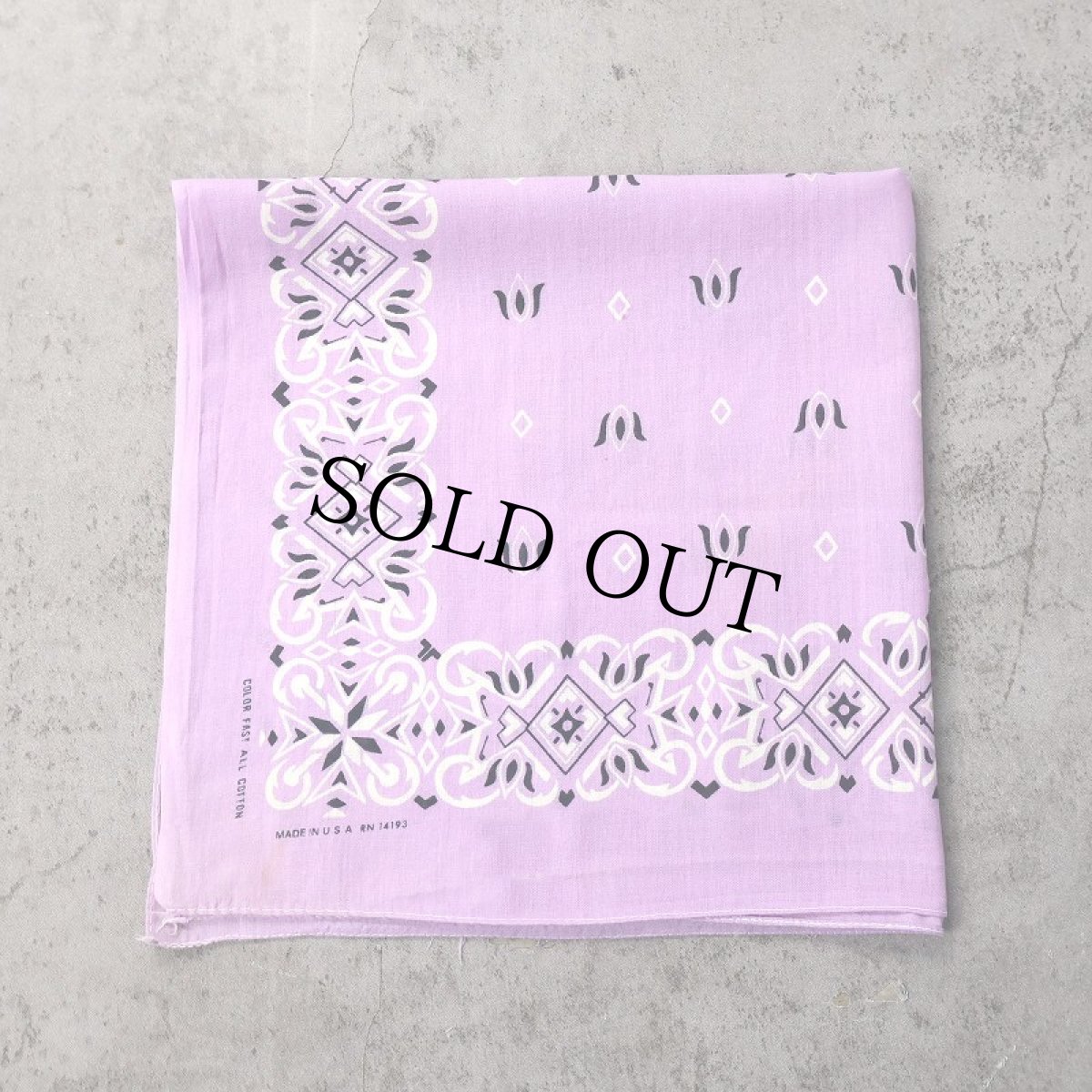 画像1: 70's USA製 花柄バンダナ (1)