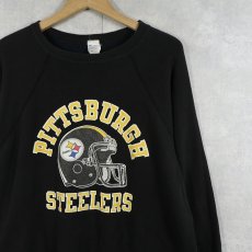 画像1: 80's Champion USA製 トリコタグ "PITTSBURGH" プリントスウェット BLACK XL (1)
