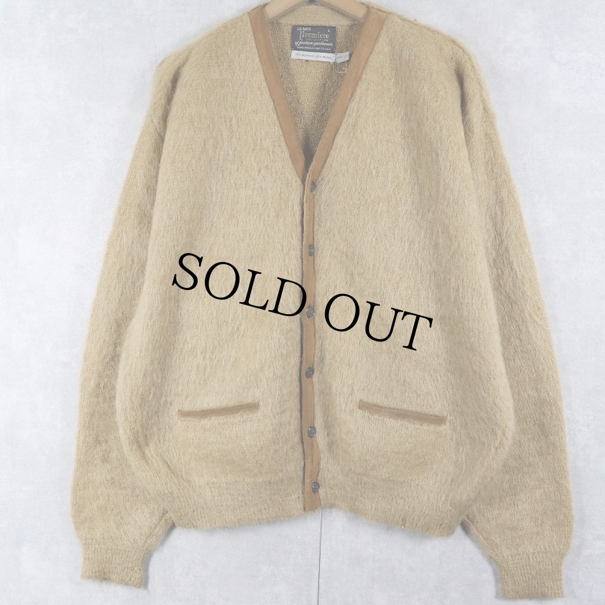 画像1: 60's Sears Premiere Collection モヘアニットカーディガン L (1)