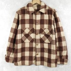 画像1: 60's HERCULES ブロックチェック柄 ウールシャツジャケット (1)