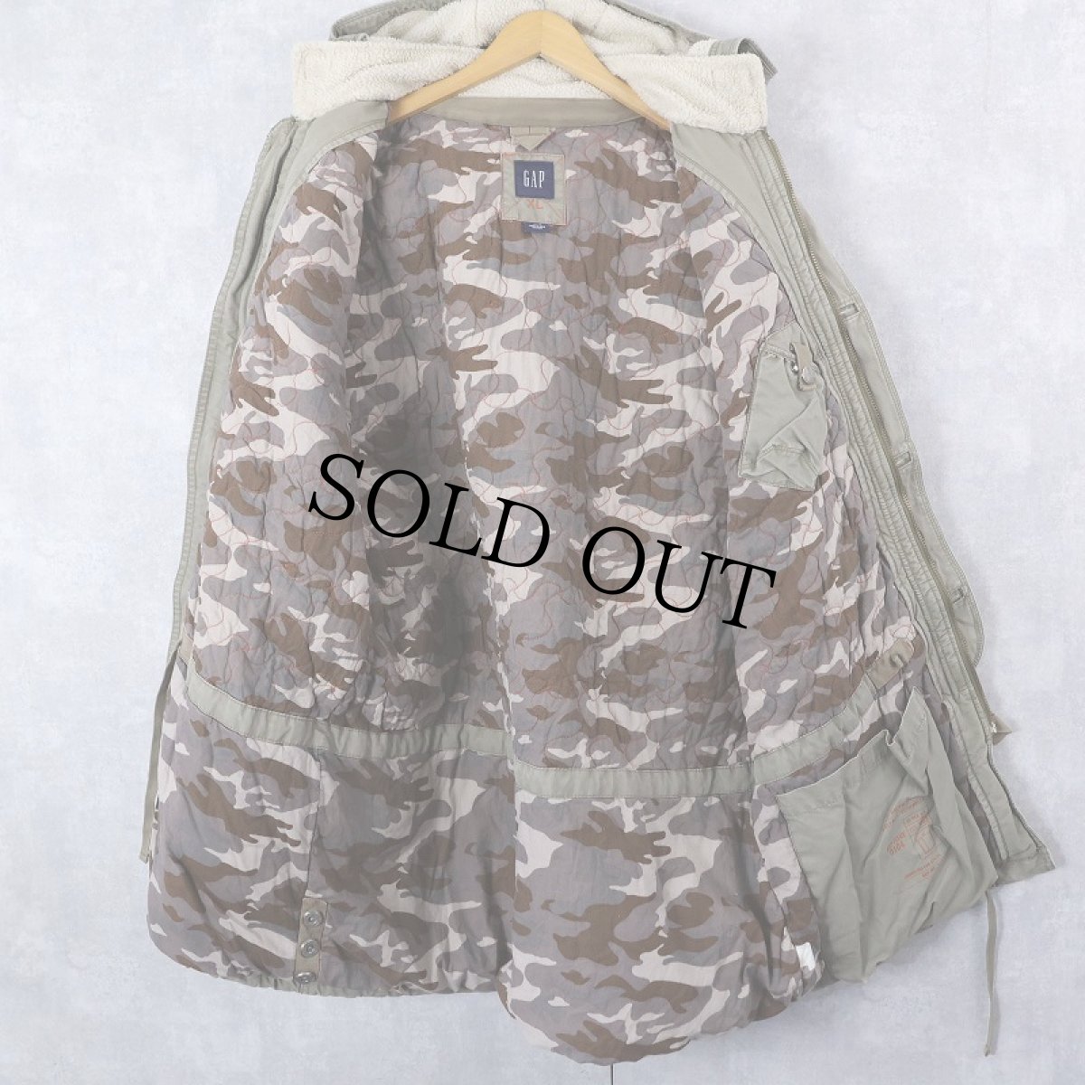 画像2: 2000's GAP "HEAVY DUTY REINFORCED" キルティングライナー ミリタリージャケット XL (2)