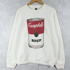 画像1: 90's〜 Campbell's "SOUP" プリントスウェット L (1)
