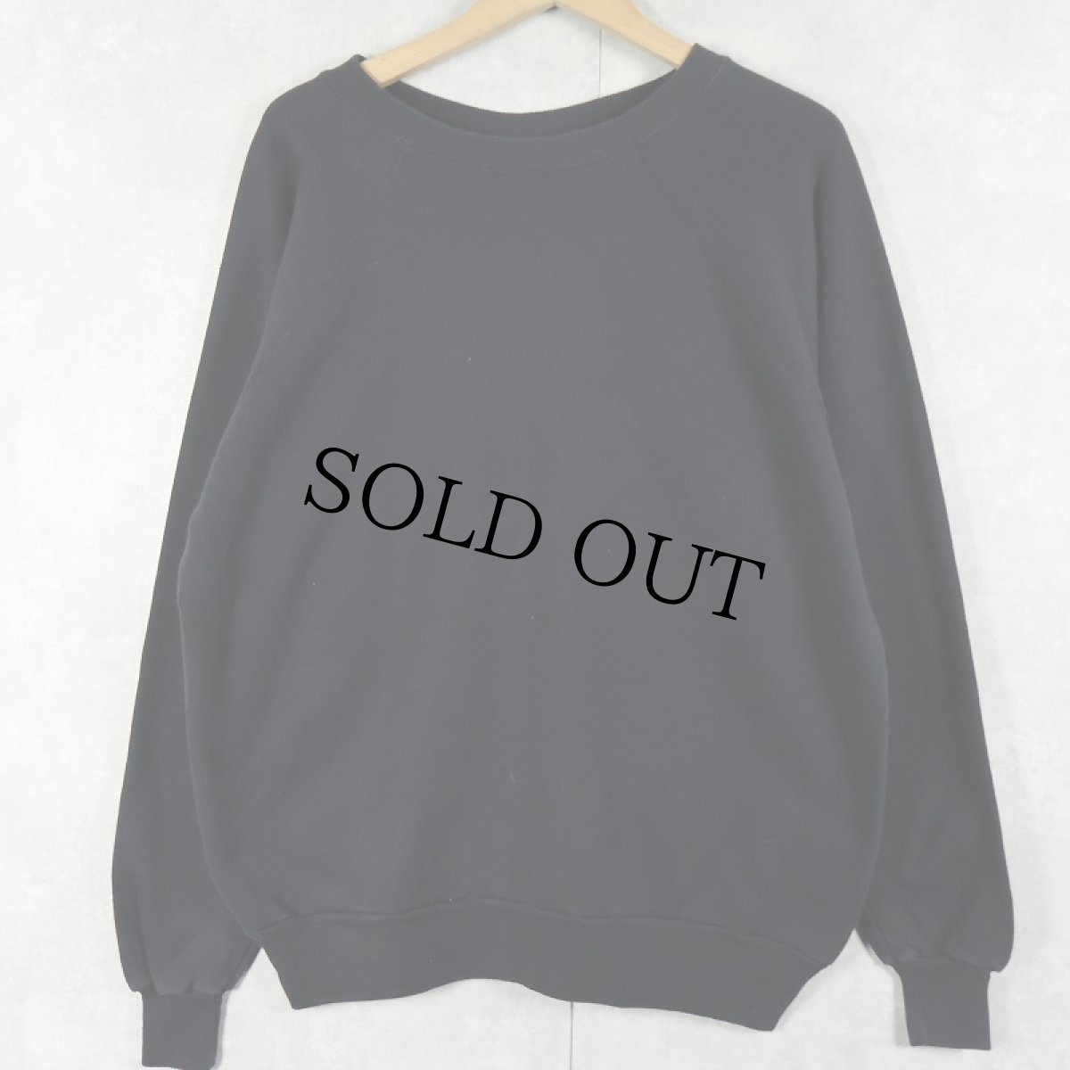 画像1: 90's Pannill by Hanes USA製 無地ラグランスウェット BLACK XL (1)