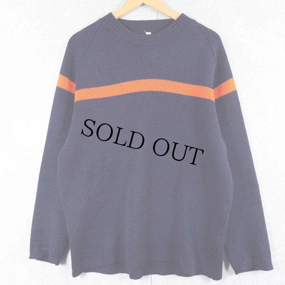 画像1: 〜90's UNKNOWN 切り替えデザイン ガイドセーター NAVY L (1)