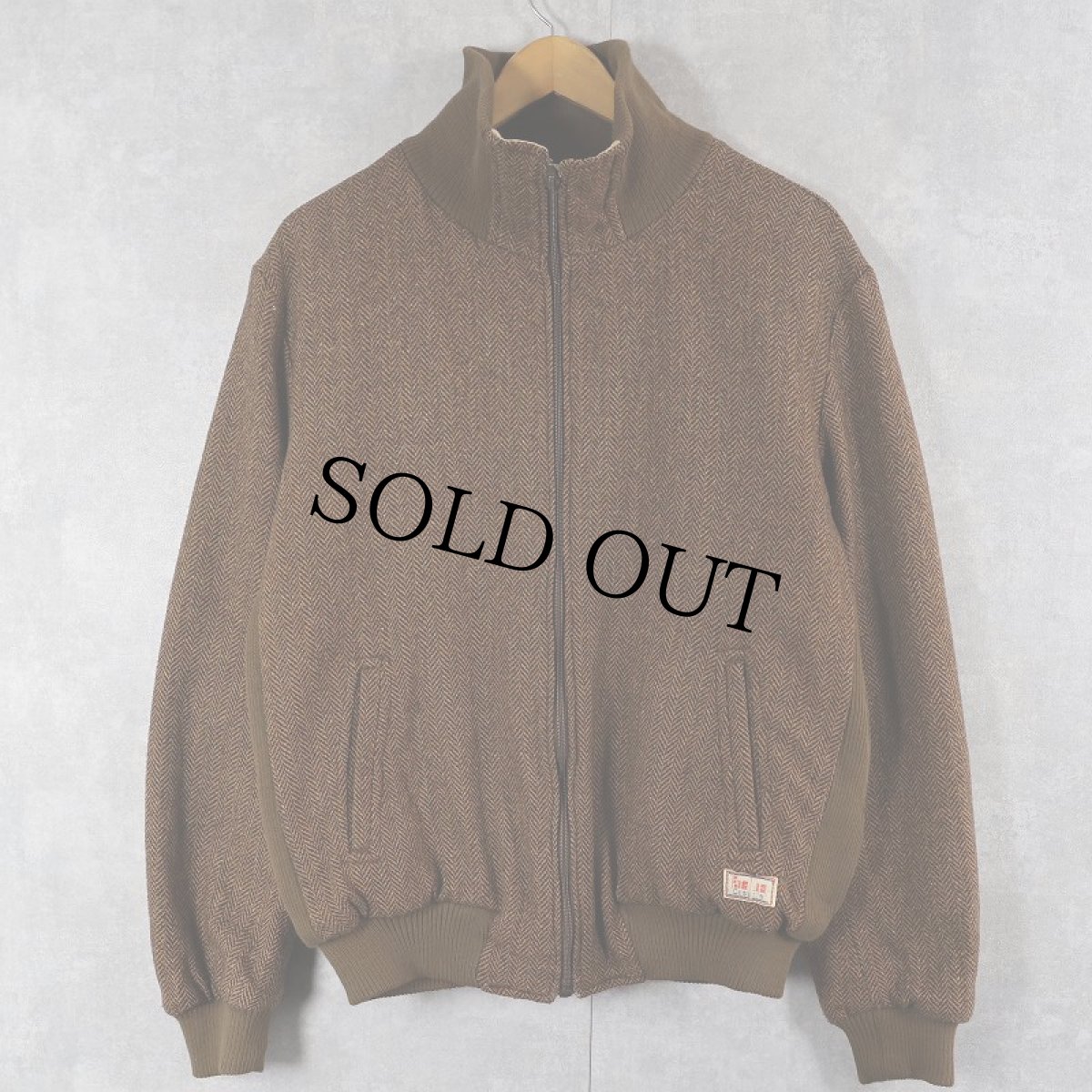 画像1: 80〜90's Faciba Casuals ウールツイードジップジャケット SIZE50 (1)