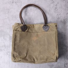 画像1: 80〜90's L.L.Bean レザーハンドル オイルドキャンバス トートバッグ (1)