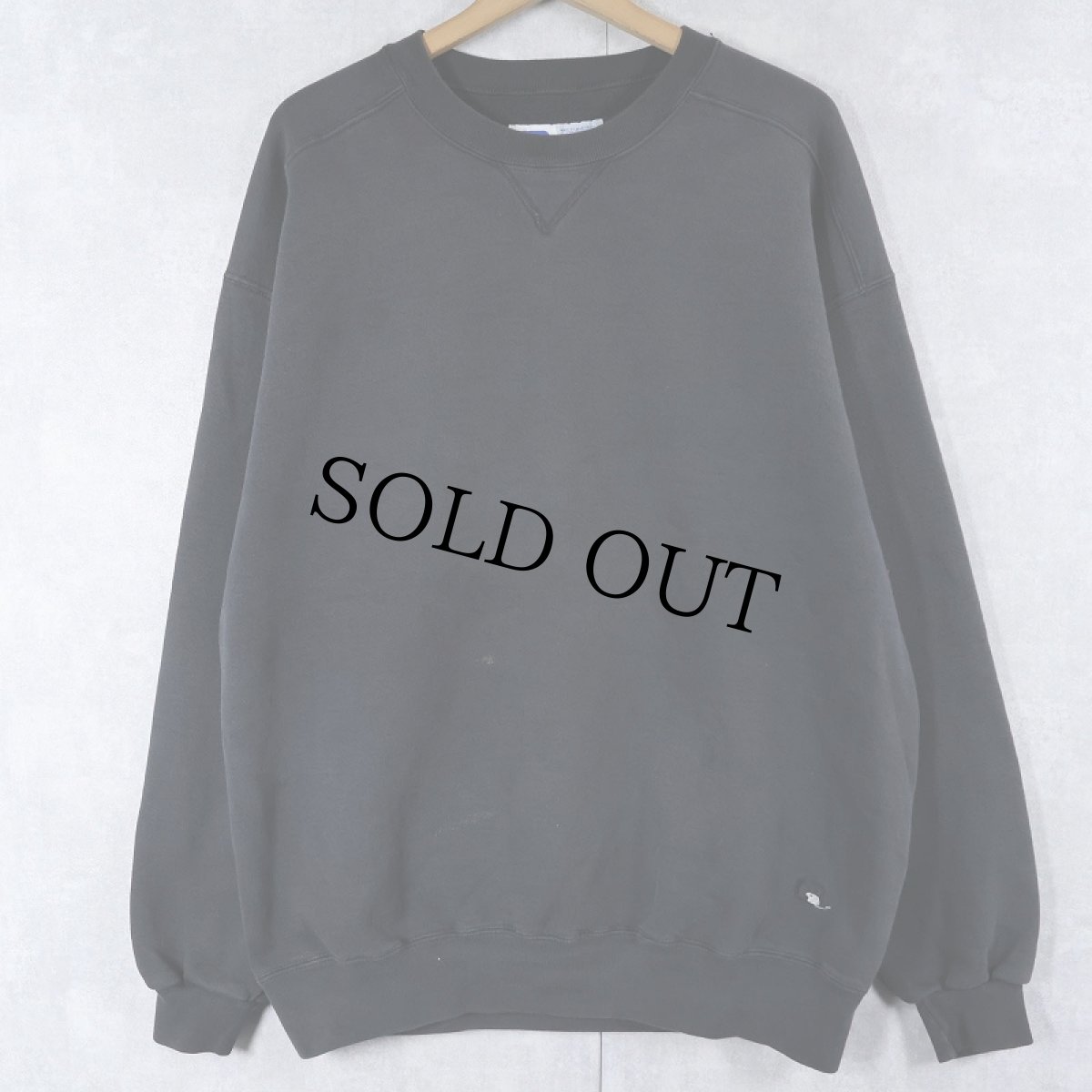 画像1: 90's RUSSELL ATHLETIC "HIGH COTTON" USA製 前V スウェット BLACK XL (1)