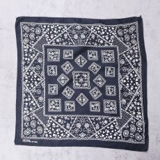 画像2: 〜50's FAST COLOR クッキー柄 バンダナ BLACK (2)