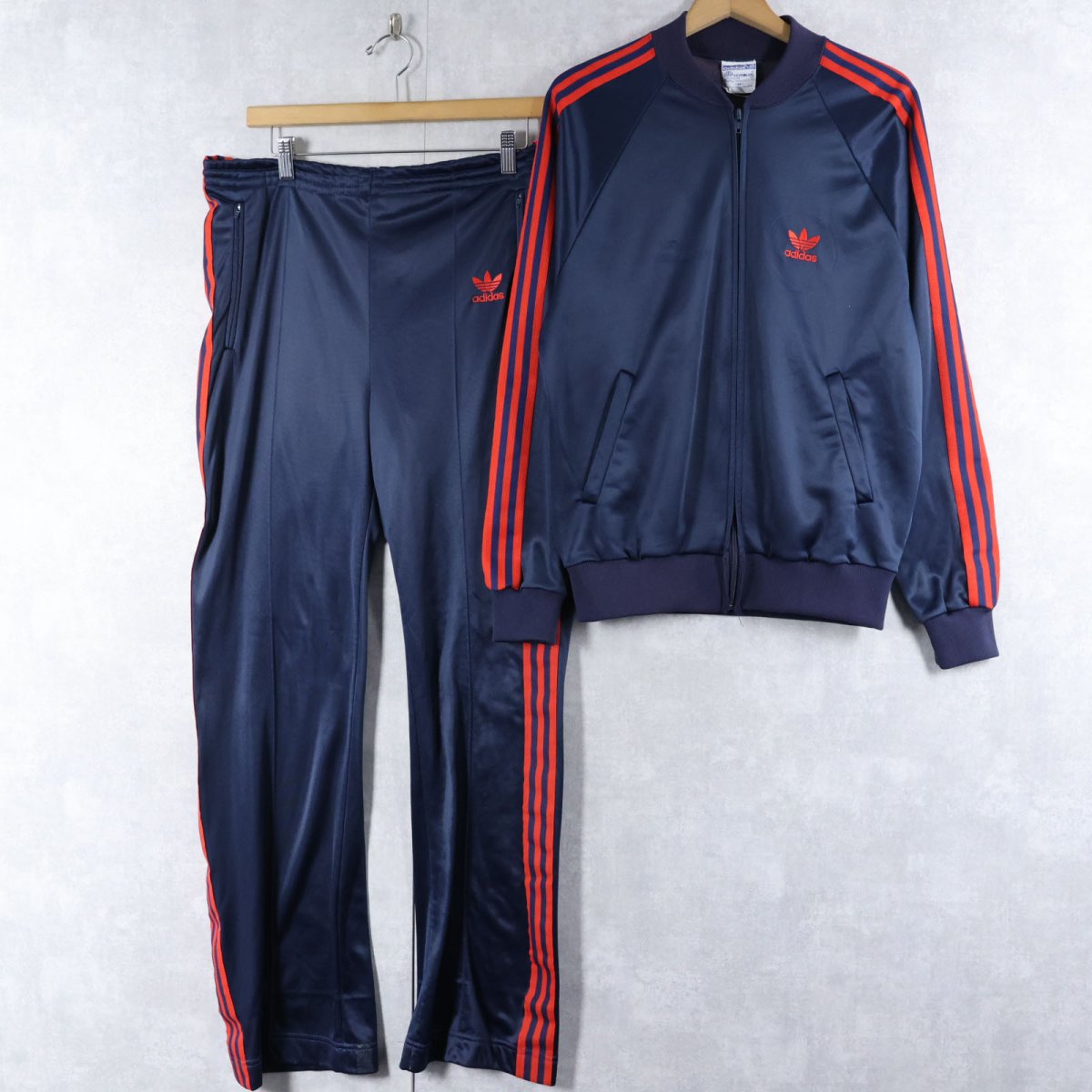 画像1: 70's adidas ATP USA製 トラックジャケット / パンツ SETUP NAVY M (1)